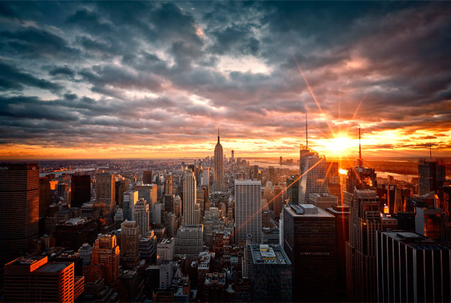 Fotomurales vinilos manhattan atardecer